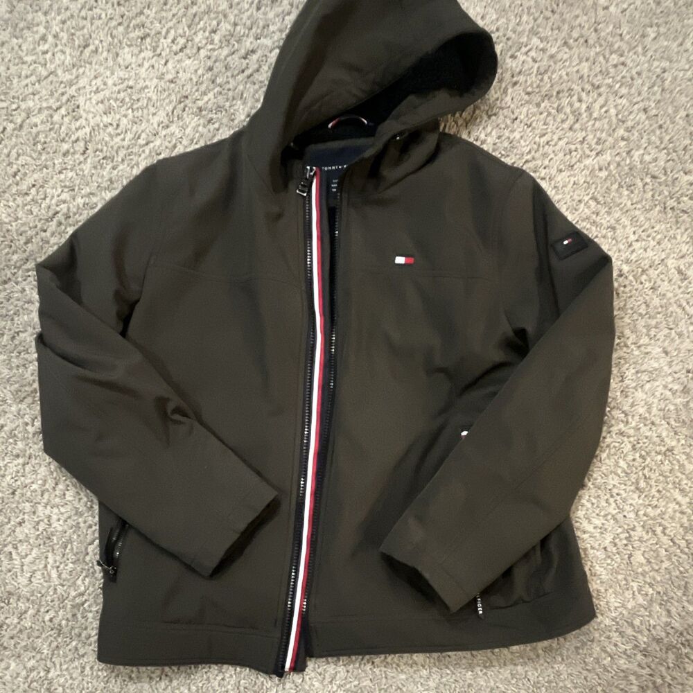 Tommy Hilfiger 3-Layer Men's Green Sherpa Hooded Full Zip Jacket XL